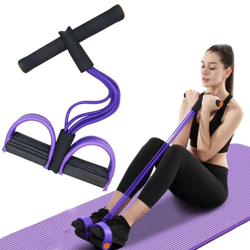 FateFan Multifunction Tension Rope, 6-Tube Elastic Yoga Pedal Puller Resistance Band, Natural Latex Tension Rope Fitness Equipment, for Abdomen/Waist/Arm/Leg Stretching Slimming Training (Purple) - Image 1